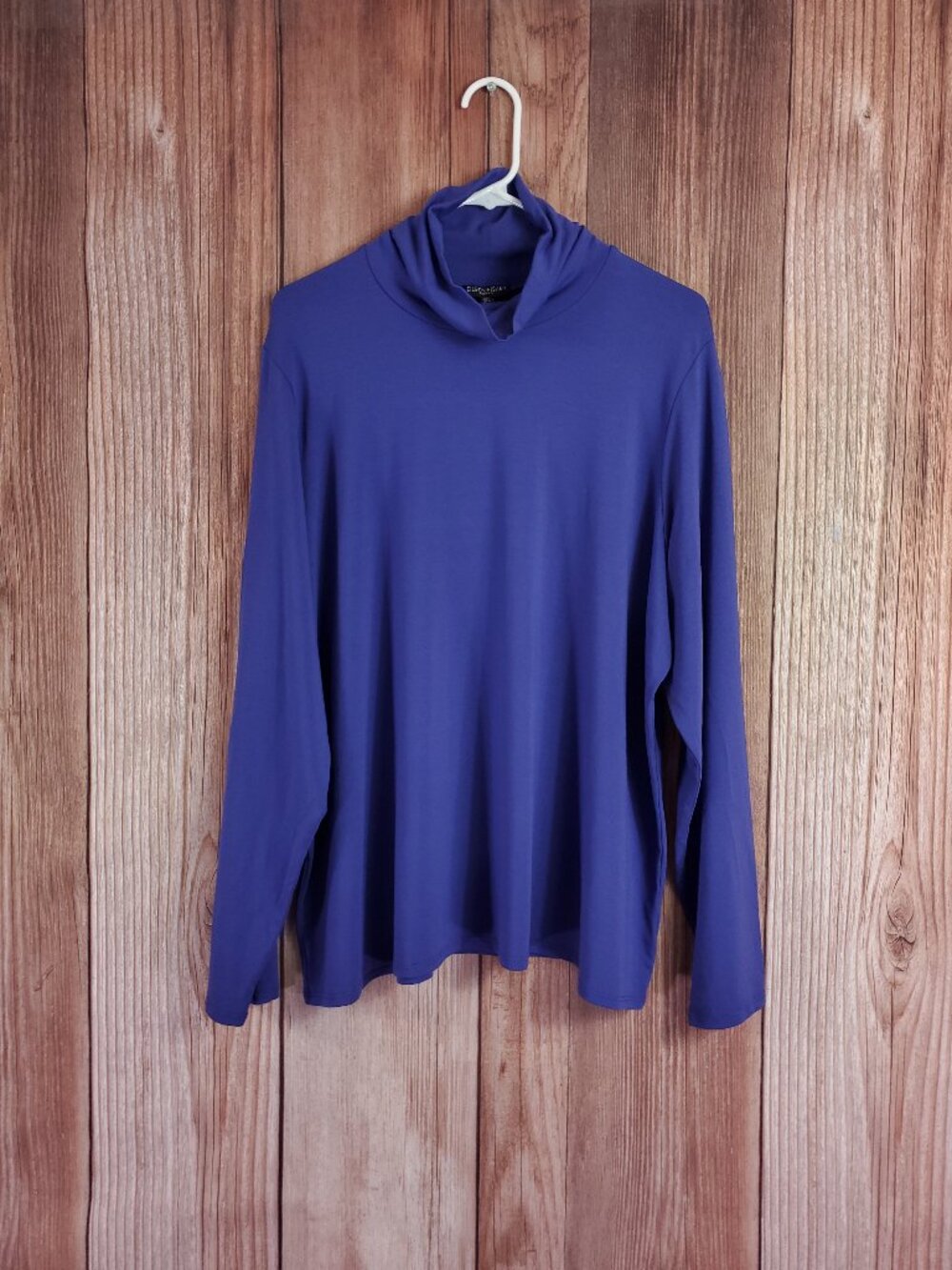 NWT Eileen Fisher Iris Scrunch Neck Long Sleeve Top Womens 2X Rayon Jersey Shirt